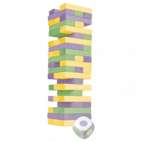 Игра настольная ТРИ СОВЫ "Башня. Цветная", 48 цветных дерев. блоков, с уголком