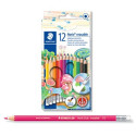 Карандаши цветные с ластиком STAEDTLER "Noris Club" 12 цв., картон.коробка
