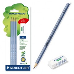 Набор STAEDTLER 3 черногр.карандаша "Wopex 180" HB и ластик