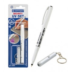 Набор Centropen маркер перманент Security-Pen+UV фонарик /след виден в ультрафиолете, блистер