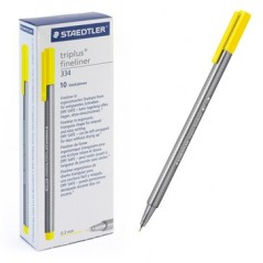 Ручка капиллярная STAEDTLER "Triplus" трехгр.,пластик, 0.3мм, цв.чернил: желтый