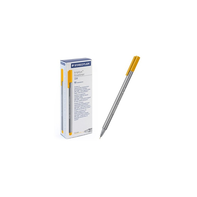 Ручка капиллярная STAEDTLER "Triplus" трехгр.,пластик, 0.3мм, цв.чернил: золотая охра