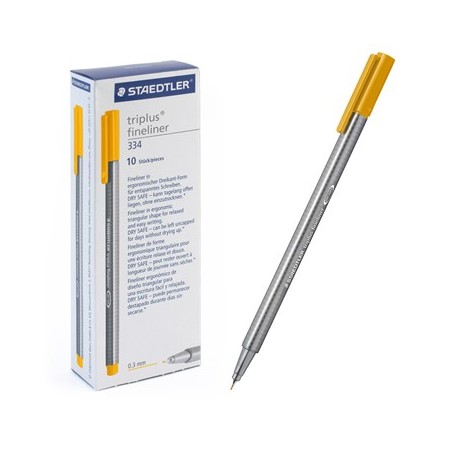 Ручка капиллярная STAEDTLER "Triplus" трехгр.,пластик, 0.3мм, цв.чернил: золотая охра
