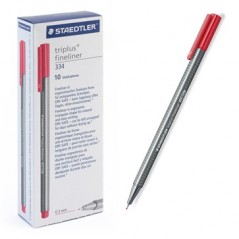 Ручка капиллярная STAEDTLER "Triplus" трехгр.,пластик, 0.3мм, цв.чернил: красный