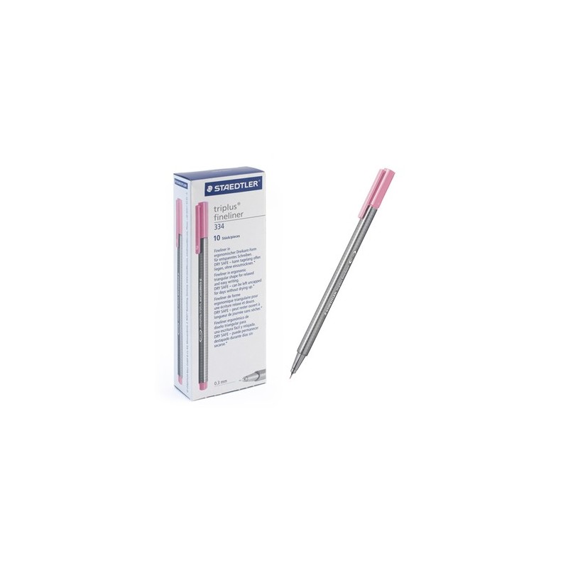 Ручка капиллярная STAEDTLER "Triplus" трехгр.,пластик, 0.3мм, цв.чернил: светло-малиновый
