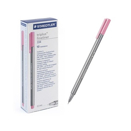 Ручка капиллярная STAEDTLER "Triplus" трехгр.,пластик, 0.3мм, цв.чернил: светло-малиновый