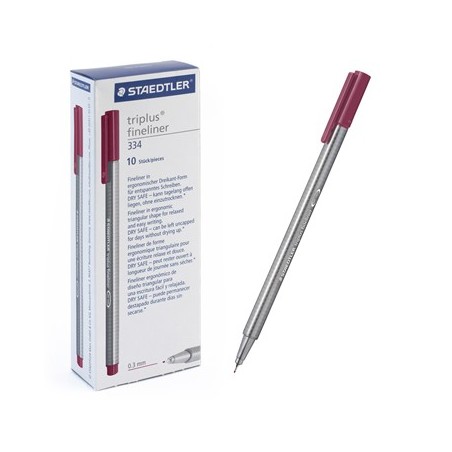 Ручка капиллярная STAEDTLER "Triplus" трехгр.,пластик, 0.3мм, цв.чернил: красный тосканский
