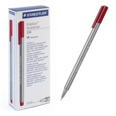 Ручка капиллярная STAEDTLER "Triplus" трехгр.,пластик, 0.3мм, цв.чернил: алый