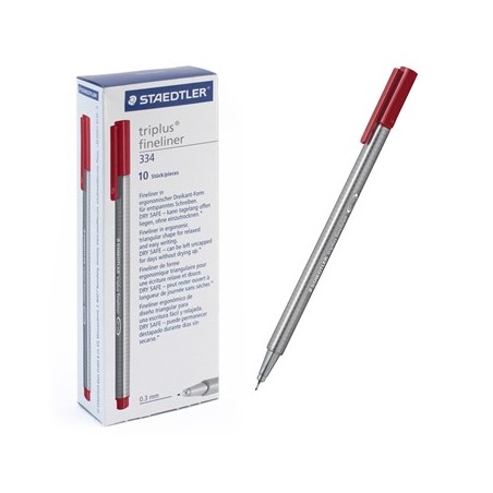 Ручка капиллярная STAEDTLER "Triplus" трехгр.,пластик, 0.3мм, цв.чернил: алый