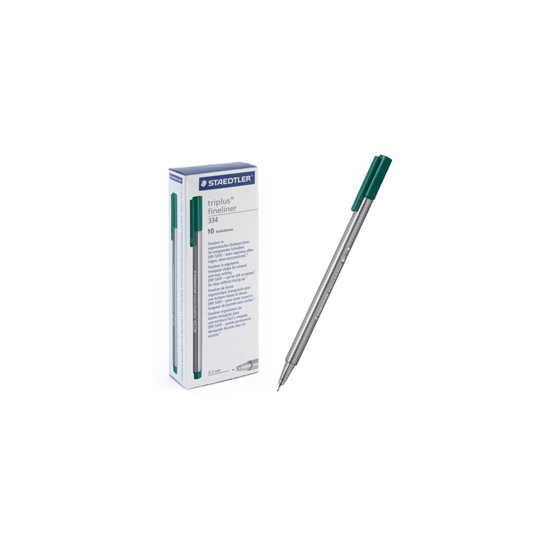 Ручка капиллярная STAEDTLER "Triplus" трехгр.,пластик, 0.3мм, цв.чернил: морской зеленый