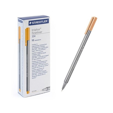 Ручка капиллярная STAEDTLER "Triplus" трехгр.,пластик, 0.3мм, цв.чернил: светло-оранжевый