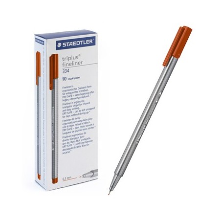 Ручка капиллярная STAEDTLER "Triplus" трехгр.,пластик, 0.3мм, цв.чернил: темно-оранжевый