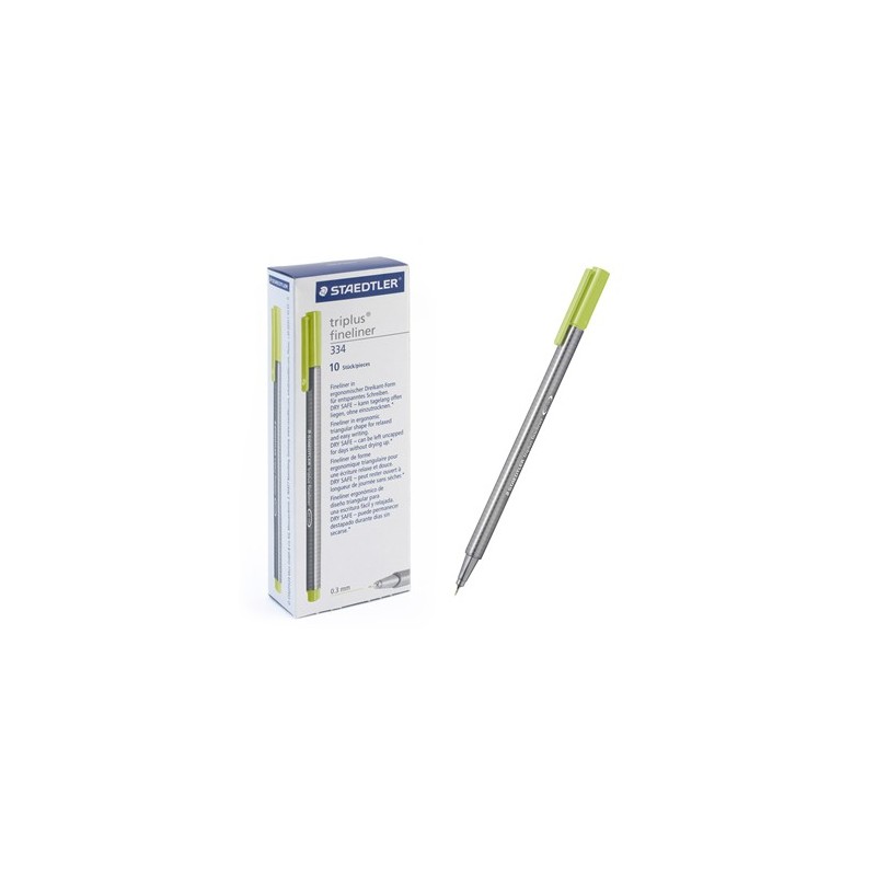 Ручка капиллярная STAEDTLER "Triplus" трехгр.,пластик, 0.3мм, цв.чернил: зеленый лайм