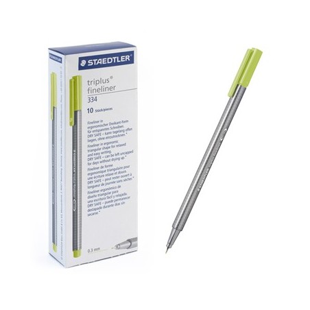 Ручка капиллярная STAEDTLER "Triplus" трехгр.,пластик, 0.3мм, цв.чернил: зеленый лайм