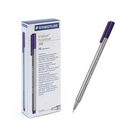 Ручка капиллярная STAEDTLER "Triplus" трехгр.,пластик, 0.3мм, цв.чернил: красно-фиолетовый