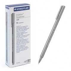 Ручка капиллярная STAEDTLER "Triplus" трехгр.,пластик, 0.3мм, цв.чернил: серебристо-серый