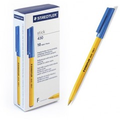 Ручка шарик. STAEDTLER "Stick 430" оранжевый корпус, синяя