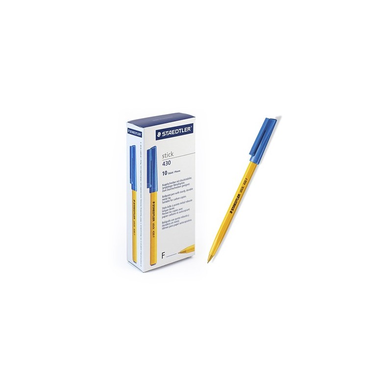 Ручка шарик. STAEDTLER "Stick 430" оранжевый корпус, синяя