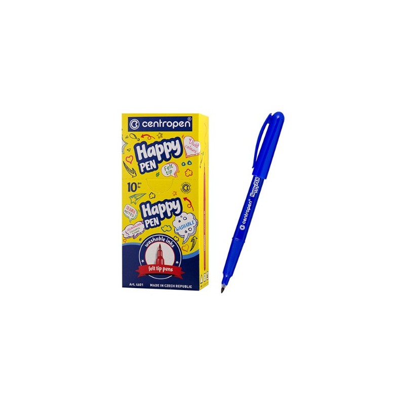 Линер Centropen"Happy Pen", 0,7мм, синий