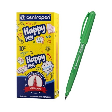 Линер Centropen "Happy Pen", 0,7мм, зеленый