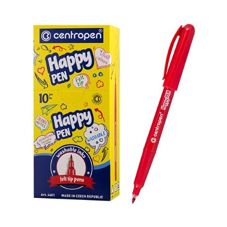 Линер Centropen "Happy Pen", 0,7мм, красный