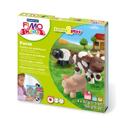 Набор: глина полимерная FIMO с игровыми элементами form&play "Ферма"