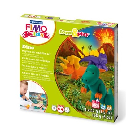 Набор: глина полимерная FIMO с игровыми элементами form&play "Динозавр"