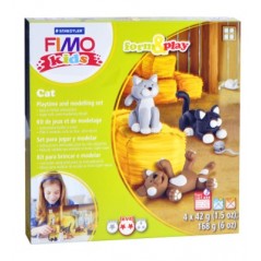 Набор: глина полимерная FIMO с игровыми элементами form&play "Кот"
