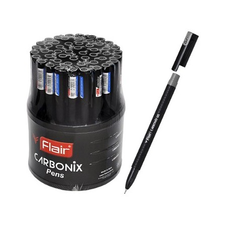 Ручка гелевая "Flair" CARBONIX - II, карбоновый корпус, 0,5мм, черная