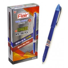 Ручка шарик. "Flair" WRITO-METER DX, пластик, синяя, 0,6мм, цв.корпуса:ассорти, пишет 10000метров