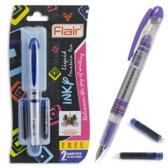 Ручка перьевая "Flair" INKY, пластик, с 2мя капсулами, блистер, синяя