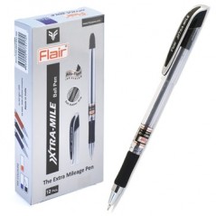 Ручка шарик. "Flair" XTRA-MILE, пластик, черная, 0,7мм, прорезиненный грип, колпачок-цвет чернил