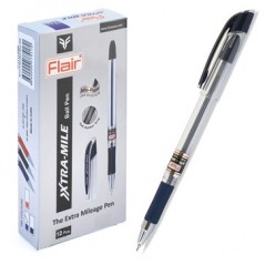 Ручка шарик. "Flair" XTRA-MILE, пластик, синяя, 0,7мм, прорезиненный грип, колпачок-цвет чернил