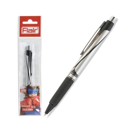 Ручка гелевая, автоматическая "Flair" SPRING черная, пластик, в блистере