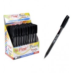 Ручка шарик. "Flair" PEACH TRENDZ, пластик, 1.0мм, трехгранный корпус, черная, колпачок-цвет чернил