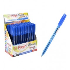 Ручка шарик. "Flair" PEACH TRENDZ, пластик, 1.0мм, трехгранный корпус, синяя, колпачок-цвет чернил