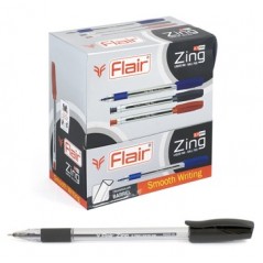Ручка шарик. "Flair" ZING, пластик, трехгранный корпус, прорезиненный грип, 0,7 мм, черная