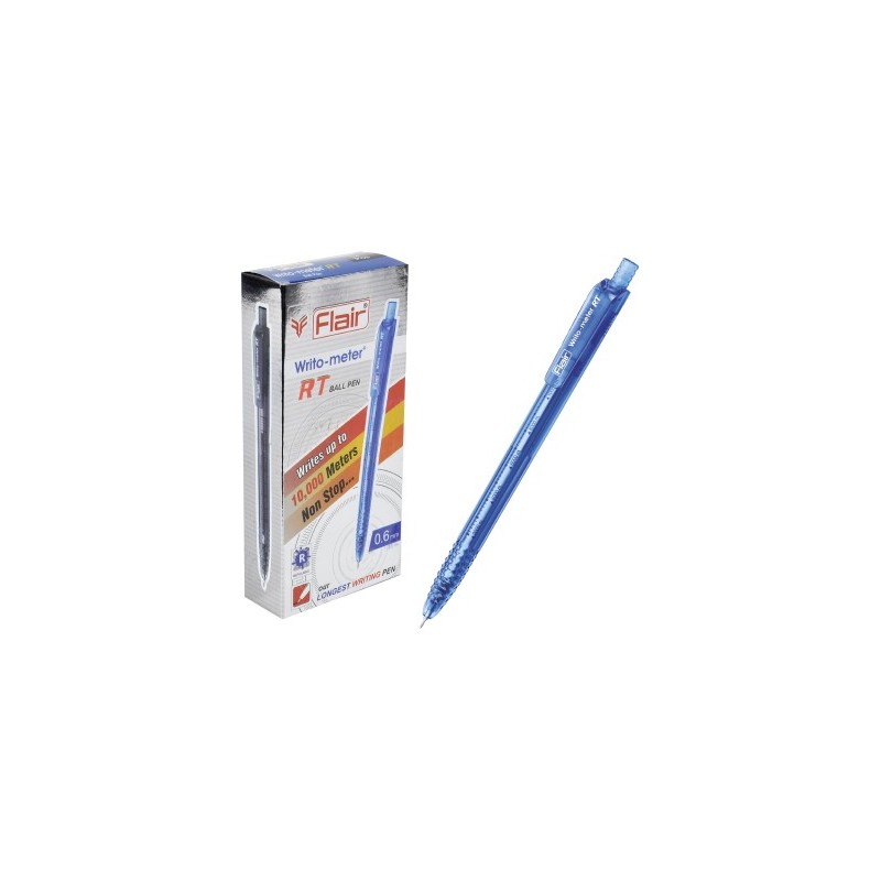 Ручка шарик. автомат. "Flair" WRITO-METER RT, пластик, 0,6мм, синяя, пишет 10000 метров