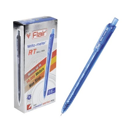 Ручка шарик. автомат. "Flair" WRITO-METER RT, пластик, 0,6мм, синяя, пишет 10000 метров