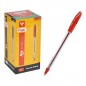 Ручка шарик. "Flair" X-5, красная, 0,7мм, прозрачный пластиковый корпус, колпачок-цвет чернил