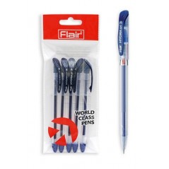 Ручка гелевая "Flair" HYDRA пластик, прозрачный корпус, 0,5мм, синяя