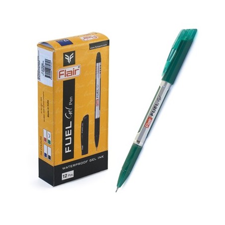 Ручка гелевая "Flair" FUEL пластик, 0,5мм, зеленая