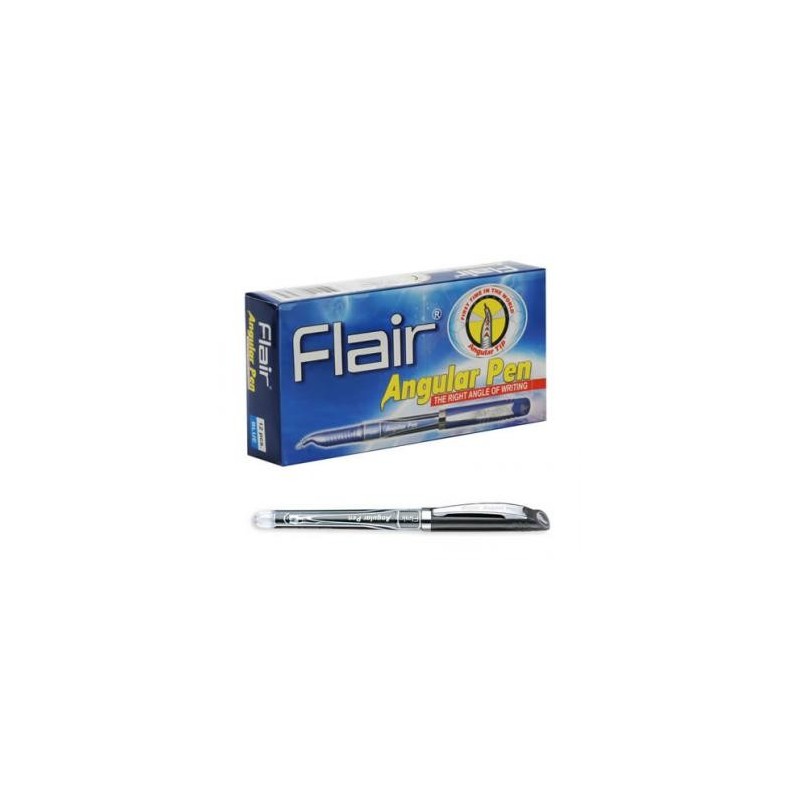 Ручка шарик. "Flair" ANGULAR для левшей, пластик, черная, 0,6мм, колпачок - цвет чернил