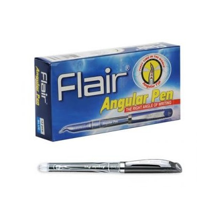 Ручка шарик. "Flair" ANGULAR для левшей, пластик, черная, 0,6мм, колпачок - цвет чернил