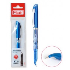 Ручка шарик. "Flair" ANGULAR для левшей, пластик, синяя, в блистере, 0,6мм, колпачок - цвет чернил