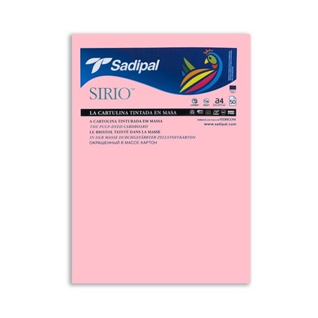 Картон цв. SADIPAL А4 розовый "SIRIO"