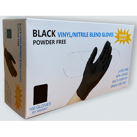 Перчатки нитриловые черные 50 пар.