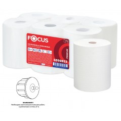 Полотенца бумажные рулонные 150 м FOCUS Premium (H1), втулка 38 мм, 2-слойные, белые, 5050023
