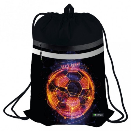 Мешок для обуви 1 отделение Berlingo "Football winner", 340*460мм, вентиляционная сеточка, светоотражающая лента, карман