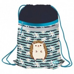 Мешок для обуви 1 отделение Först "Blue hedgehog", 350*460мм, вентиляционная сеточка, светоотражающая лента, карман